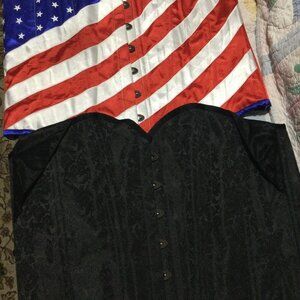 2 Corsets, Black & Red/White/Blue, Very Nice
